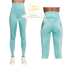THE WORKOUT LEGGINGS Wolford M icy jade grün Elastische Glänzende Hose Glitzer