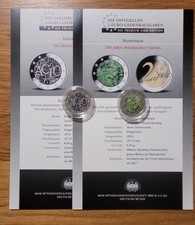 2 x 2 Euro Münze coloriert in