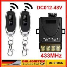 DC12V 1CH 433Mhz Funk Empfänger Relais Schalter Garagentor mit 2X Fernbedienung