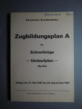 Deutsche Bundesbahn Zugbildungsplan A für Schnellzüge So 1981