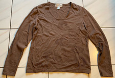 Prestige Elegance Damen Pullover Shirt Gr.42 braun Paillette Lochmuster Viskose