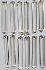 16 St antike Kristallglas Stangen Kanten mit besonderem Schliff 10cm