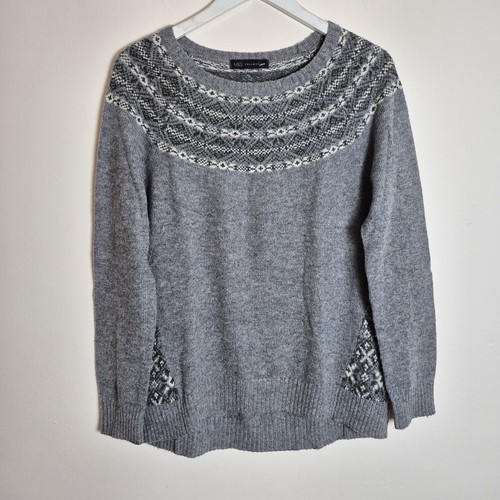 Grauer fairisle wollmischung - grauer,