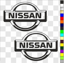 Nissan (2) x 2 Aufkleber Decals Logos Badges Auto usw. verschiedene Größen/Farben