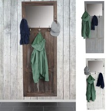 Garderobe Wandgarderobe mit Spiegel Wandhaken 180x65x7cm, Shabby-Look, Vintage
