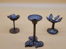 Kerzenhalter Messing Blüten Blattmotive im floralen Stil Dunkelgold