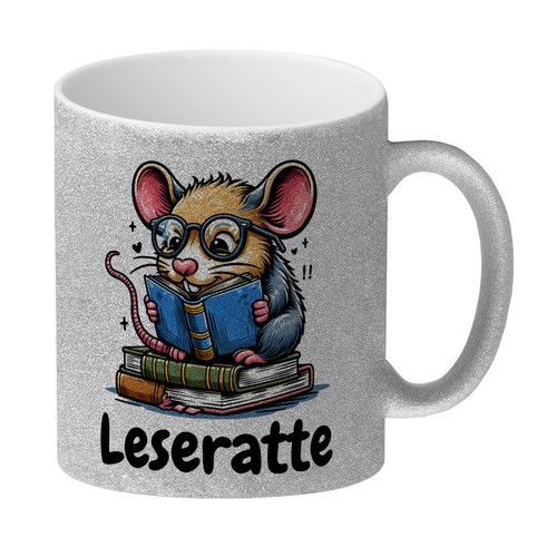 Leseratte glitzer kaffeebecher - leseratte, glitzer-kaffeebecher