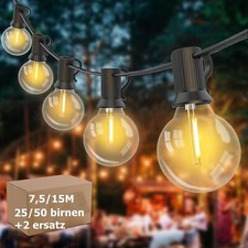 25/50 LED Lichterkette Beleuchtung Kugeln SteckerGarten Party Innen Außen Deko