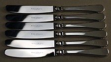 Robbe & Berking 6 Tafelmesser Menümesser Alt Spaten 800er Silber Messer R&B