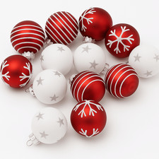 24er Set Weihnachtskugeln Glas Mini Christbaumkugeln Tischdeko Christbaumschmuck