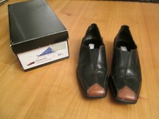 FRANCO BONOLDI- BEQUEME HALBSCHUHE - SCHWARZ/BRAUN - 38 1/2 - LEDER - TOP