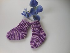 Puppensocken gestrickt handgestrickt NEU Fußl. ca. 6 cm ungedehnt Puppenkleidung