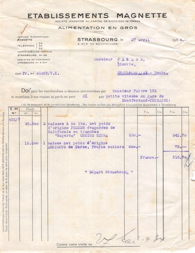 Rechnung 1934 netzteil ets - rechnung,