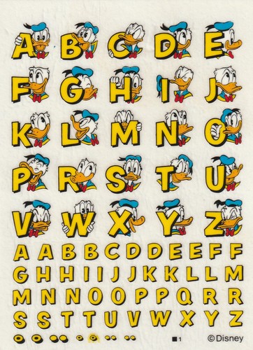 Donald duck alphabet - duck,