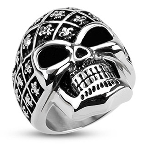 316l edelstahl totenkopf ring - 316l,
