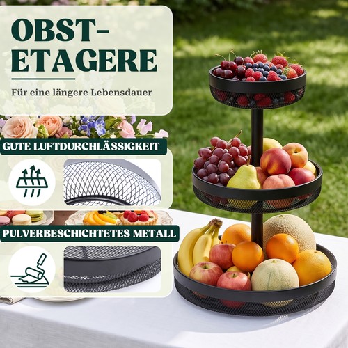 Stöckig obstkorb metall - obstkorb,