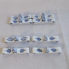 Royal Copenhagen 4 Messerbänkchen Musselmalet gut - + 4 mit kl. Macken