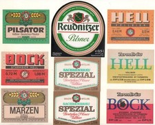 9 alte Bieretiketten DDR + später Sachsenbräu Turmbräu Reudnitzer LEIPZIG  *L86a