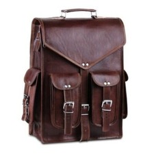 Ziegenleder Tasche Rucksack Backpack Echt Laptop Vintage Braun Reise Neu Herren