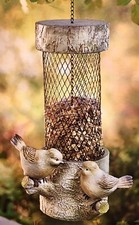 Vogelfutterstation NEU mit zwei kleinen Vögeln Futtersäule zum befüllen