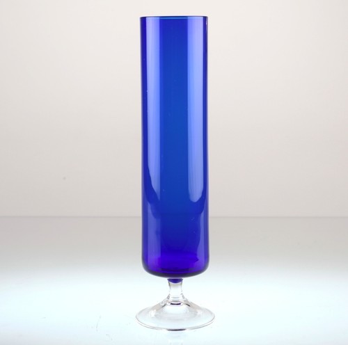 Vintage glas vase blau - 25,5,