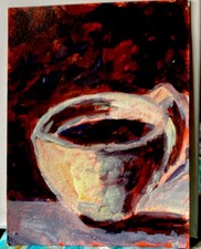 Malerei auf papier - auf, kaffee
