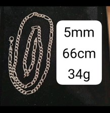 Figarokette 925 Silber (Geprüft) 5mm 66cm 34g