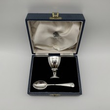 Silber Eierbecher & Löffel in