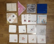 Taschentücher Stoff Konvolut, Vintage, alte, schöne, verschiedene, Lehner Damen
