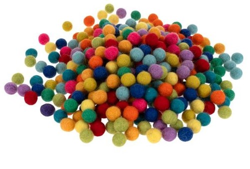 366 stück bunte filzkugeln - 366,