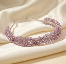 Braut Tiara Rosa Kristall