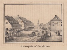Bad Warmbrunn Cieplice Slaskie Zdrój Original Lithografie 1840