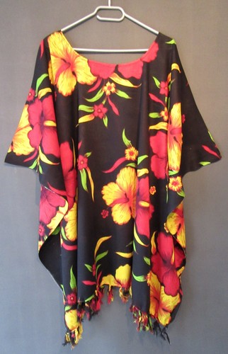 Tunika bluse schwarz rot gelb - rot,