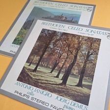 Philips Stereo SGL 5869 5870 Janigro Demus BEETHOVEN Cello Sonatas Vol 1 & 2
