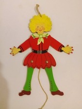 Bergischer Engel Struwwelpeter Hampelmann Holz handgefertigt H28,5cm 1950-60er