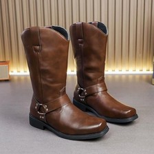 Herren Pu Leders tiefel Hohe