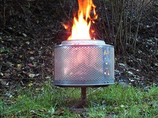 Waschmaschinentrommel als Eventbeleuchtung, Feuerstelle, Outdoorheizung, Grill