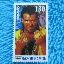 RAZOR RAMON  Briefmarke Stamp BRAVO WWF WRESTLING