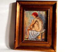 Gemälde sitzende Frau im Bad