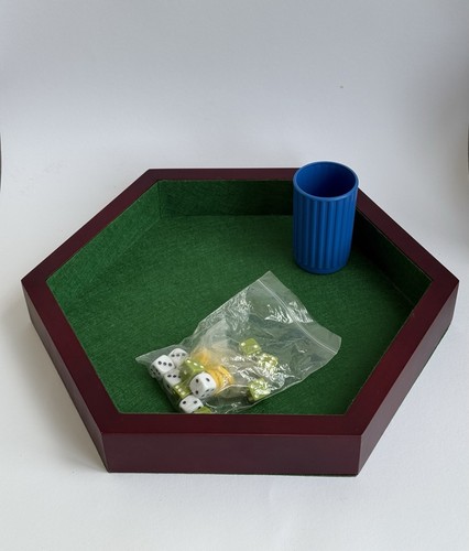 Würfelbrett hexagon holz - würfelbrett,