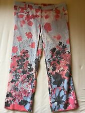 ausgefallene Biba Hose printed Jeans Gr. 36 Sommerlook 7/8 Blumenmuster