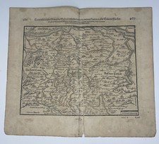 Originaler Holzschnitt: Schwabenland um 1630, aus Seb. Münsters Cosmographey