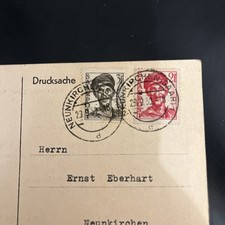 Saar Drucksache Postkarte MiF #242+243 - Neunkirchen 29.09.1950 - A23