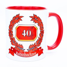 Rubinhochzeit 40 Jahre Tasse