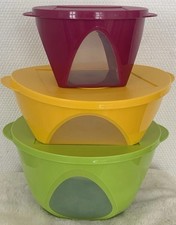 TUPPERWARE Set 3 Mediterrano Schüsseln 4,3 2,5 1,5 L Salat Schüssel Neu! 