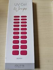 Jolifin UV-Gel Wraps mit 20 Stripes Berry Nagelfolien aus UV-Gel