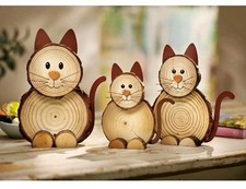 Deko - Katzen Familie Miez 3er