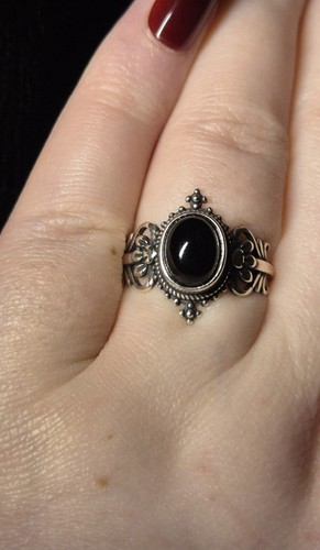 Gothic onyx ring s925 - ring,