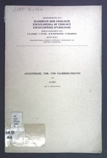 Anaesthesie, Vor- und