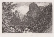 Schwarzwald Höllental Original Stahlstich Umbach 1840
